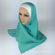 100% Silk beading islamic hijab muslim scarf